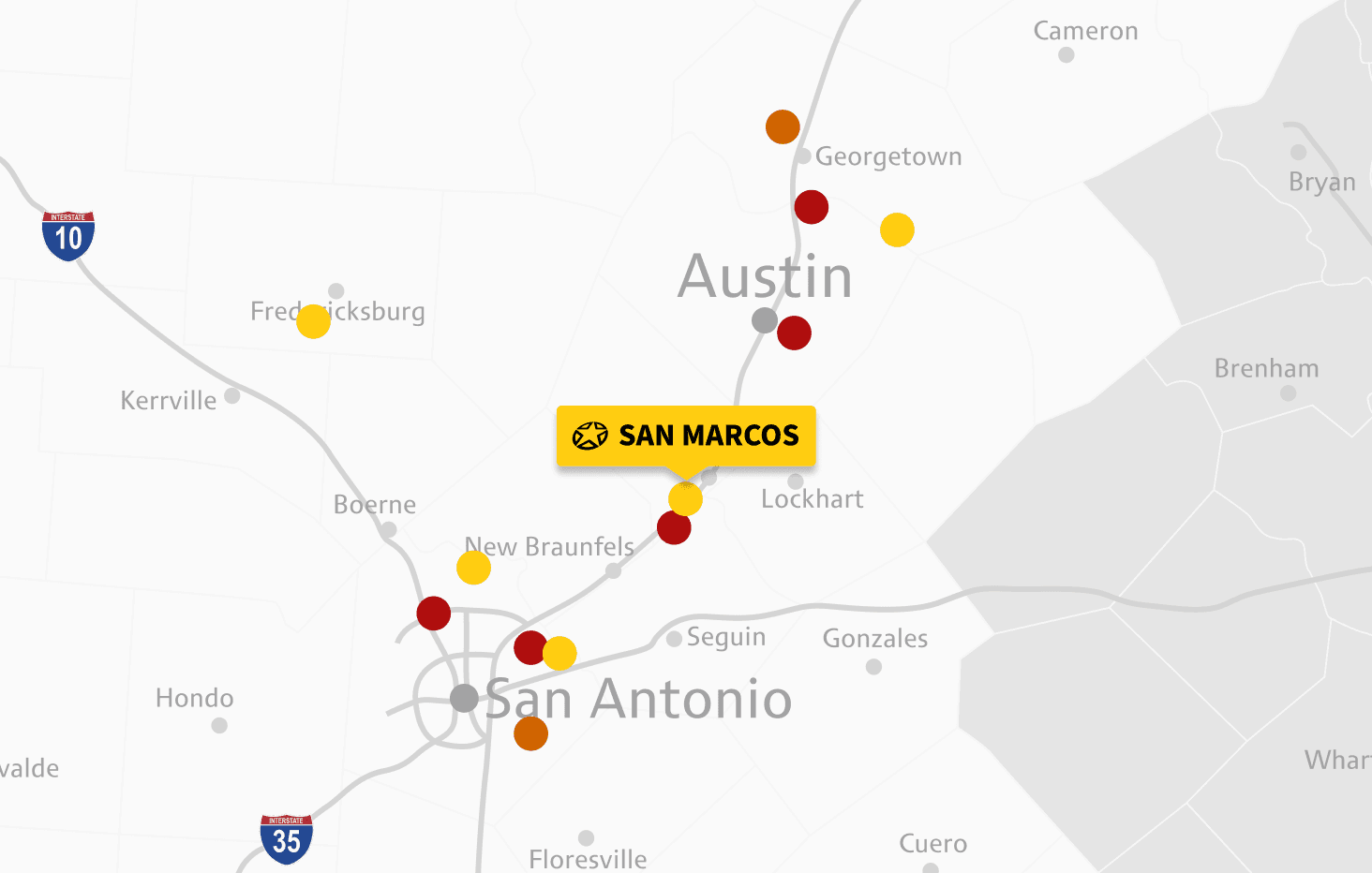 Map of San Marcos location (industrial fork)