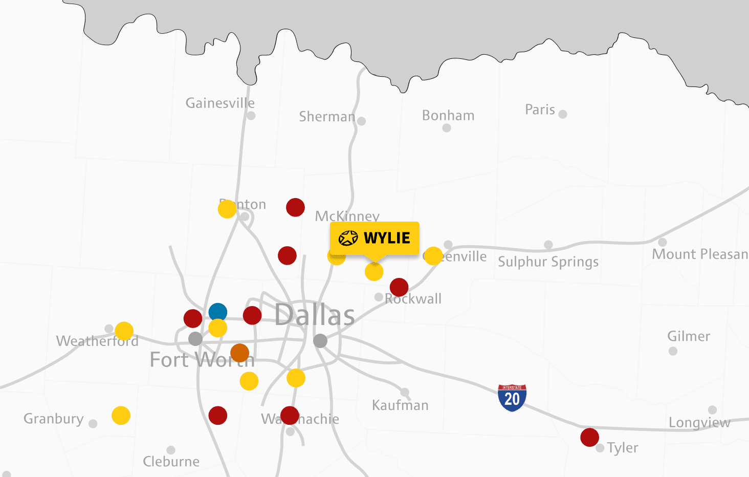 Map of Wylie location