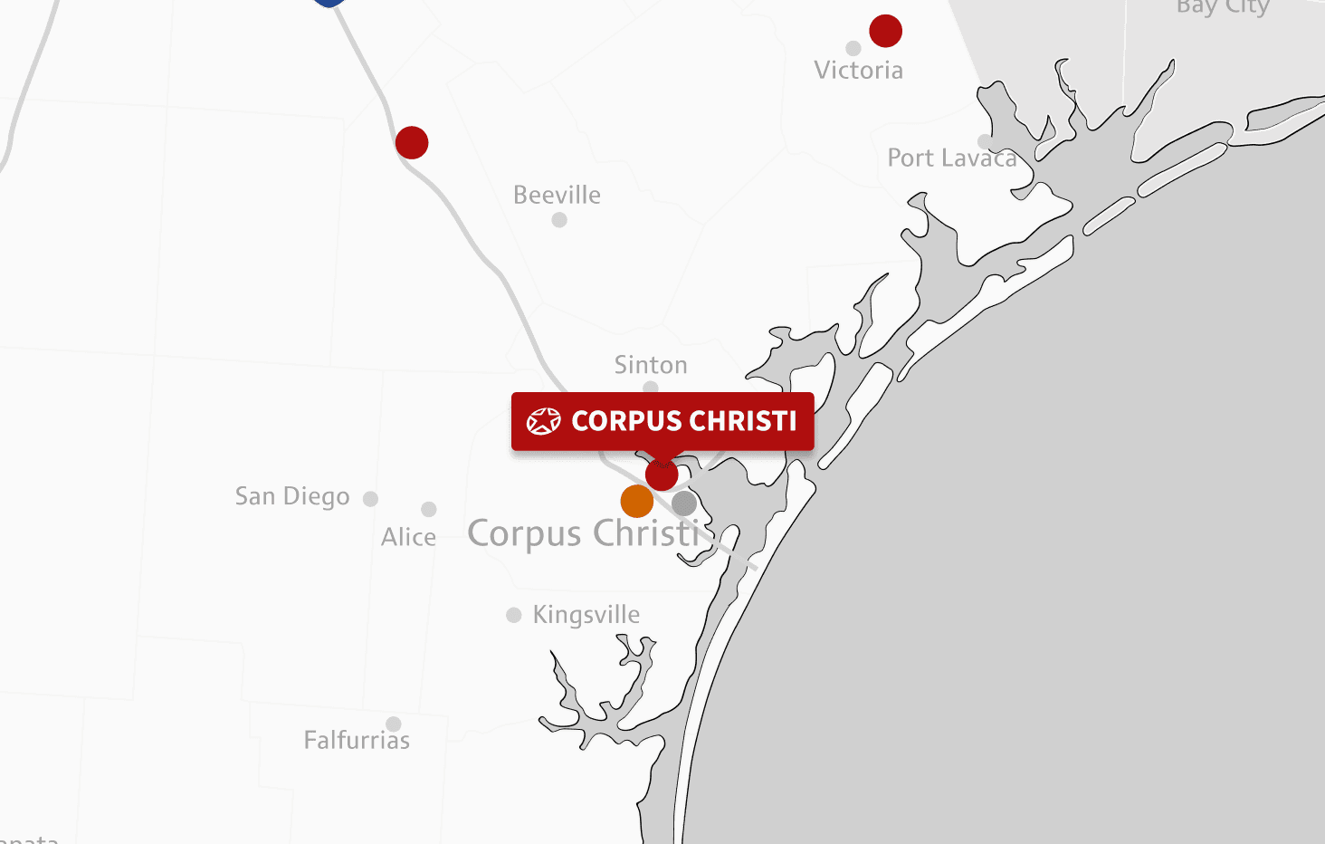 Map of Corpus Christi location (transport)