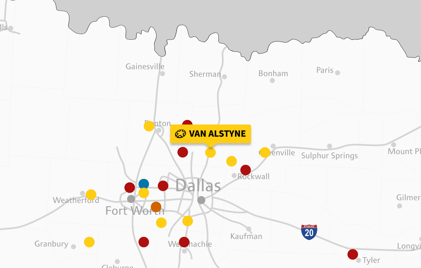 Map of Van Alstyne location