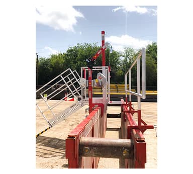 Sistema de seguridad para zona de trabajo con detención de caídas