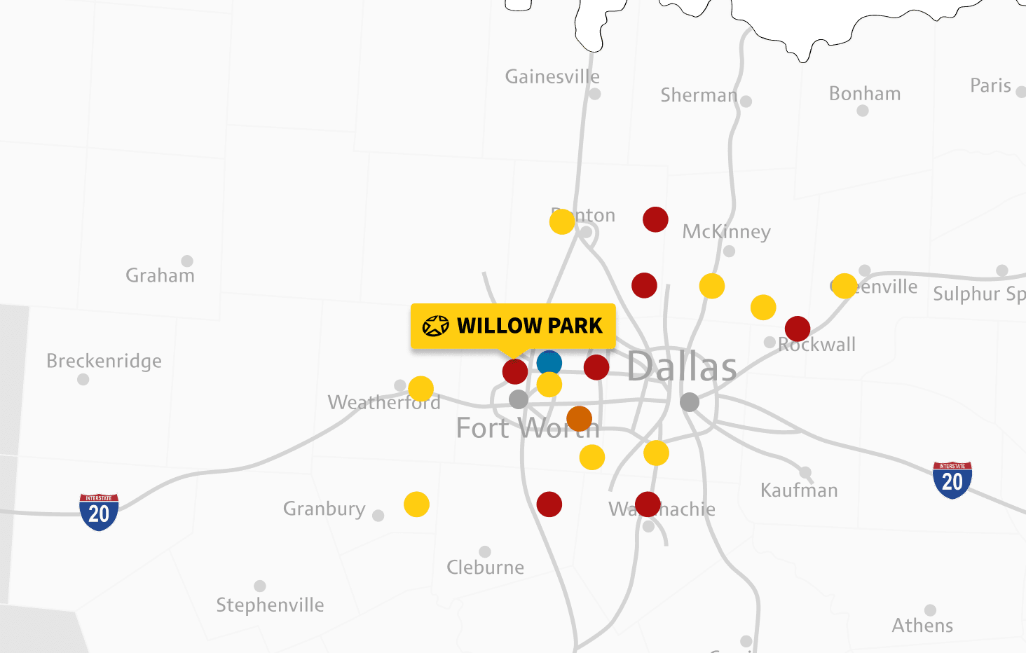 Map of Willow Park location