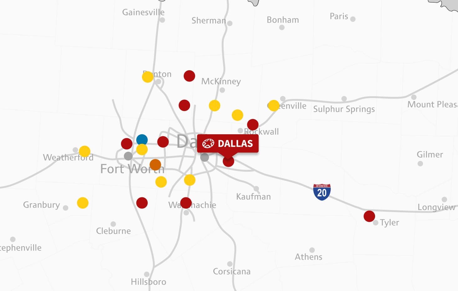 Map of Dallas (Long Creek) location