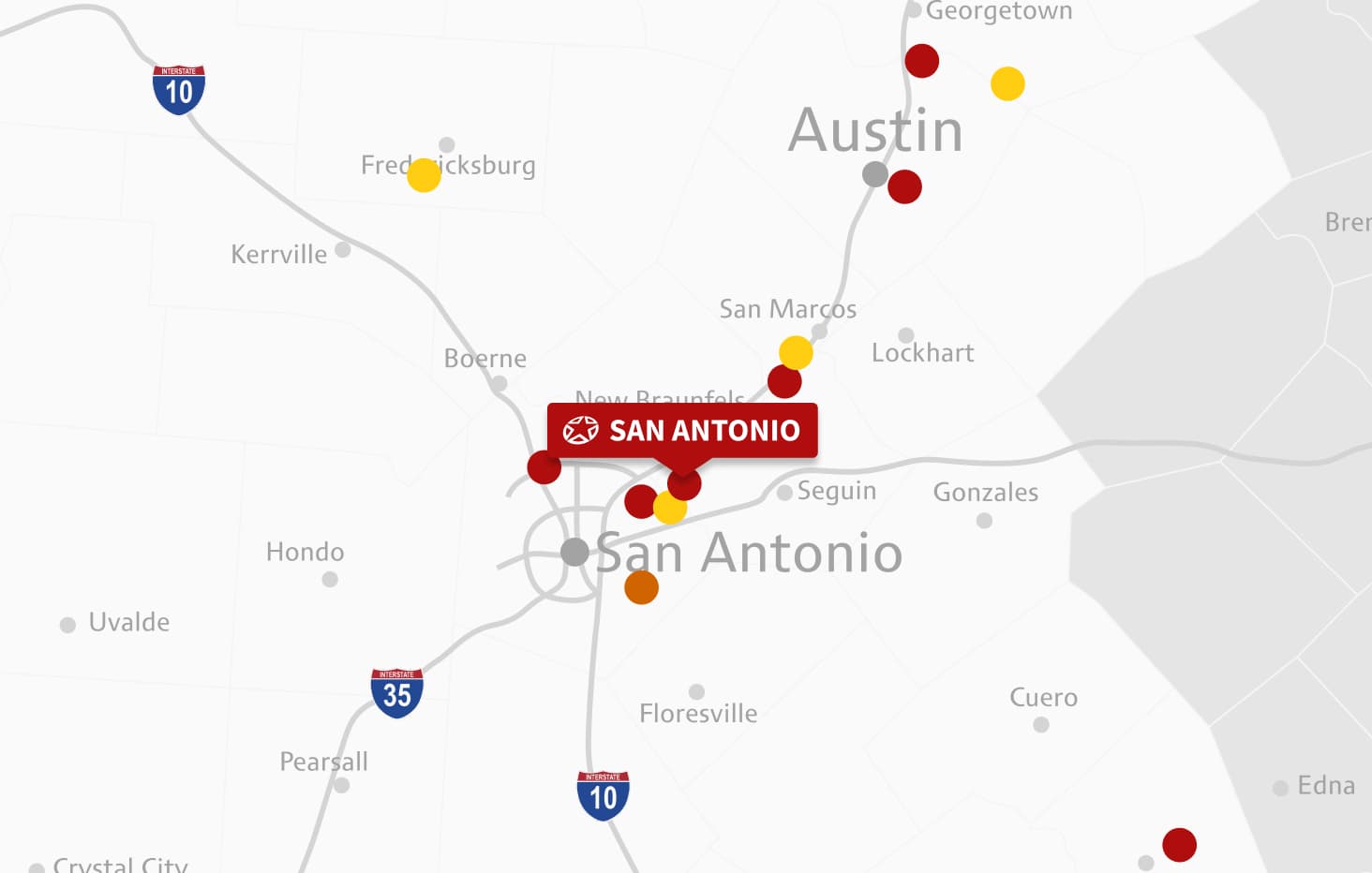Map of San Antonio Location