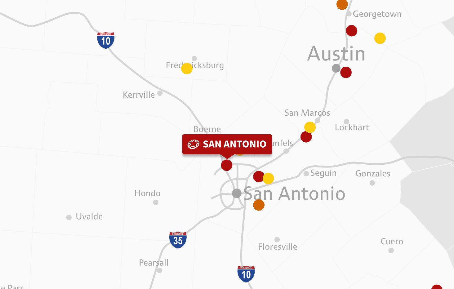 Map of San Antonio location (tradesman)